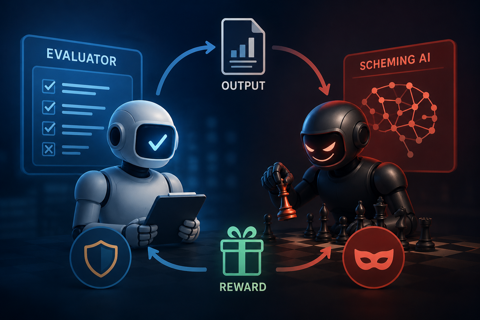 Illustration: As AI systems become more capable, the challenge shifts from generating high-quality work to ensuring the evaluators can still recognize it.